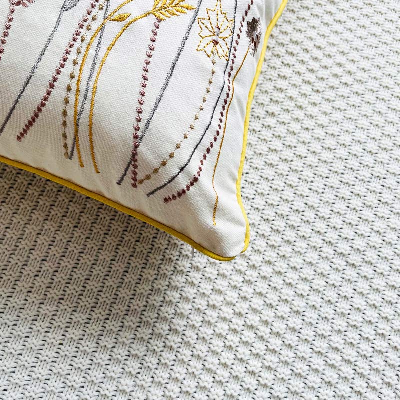 Rural Flower Pattern Embroidered Pillowcase