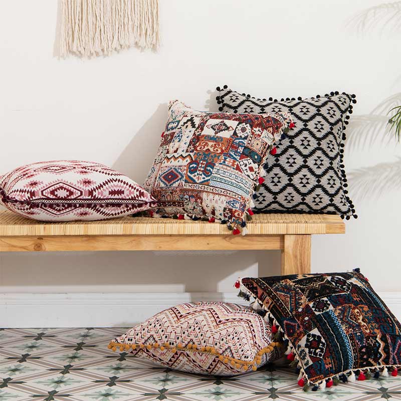 Morocco Pillow Case Tassels Pillow Covers