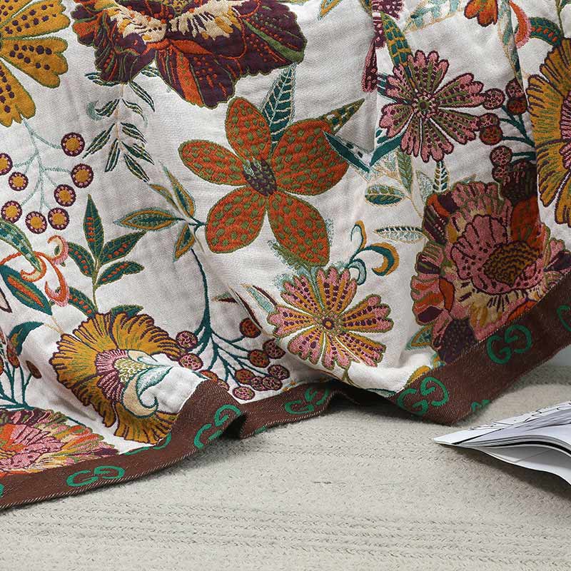 Luxuriant Flower Cotton Reversible Soft Quilt