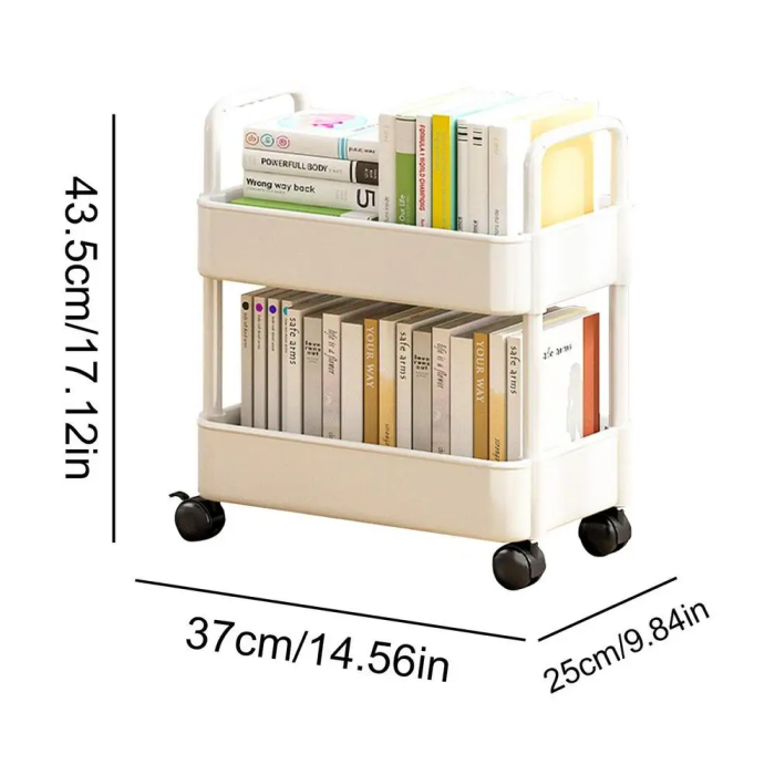 2 Tier Book Storage Trolley