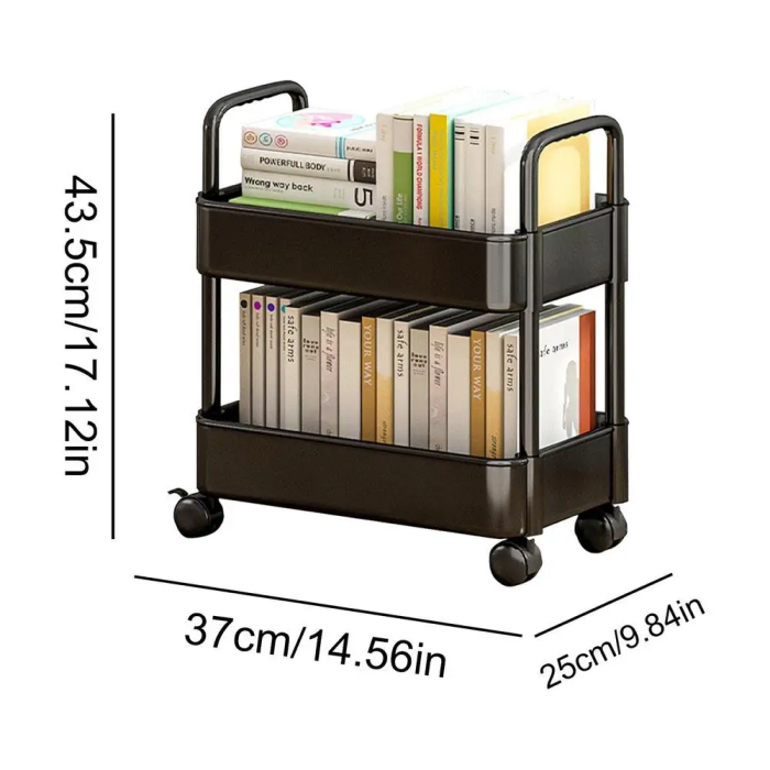 2 Tier Book Storage Trolley