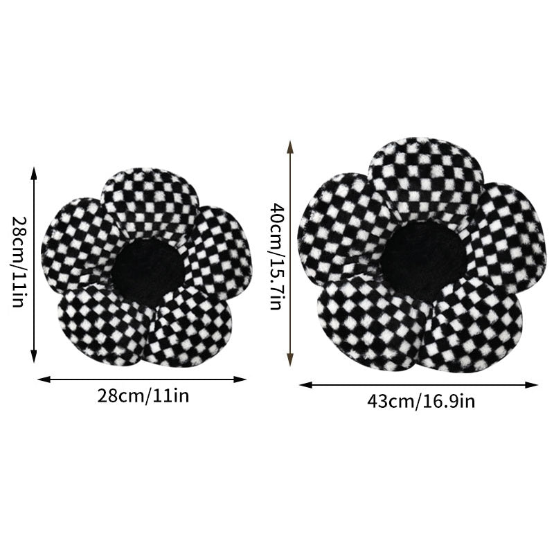 Black And White Flower Pillow