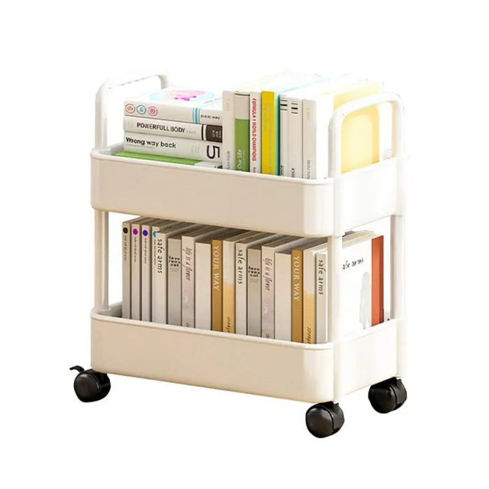 2 Tier Book Storage Trolley