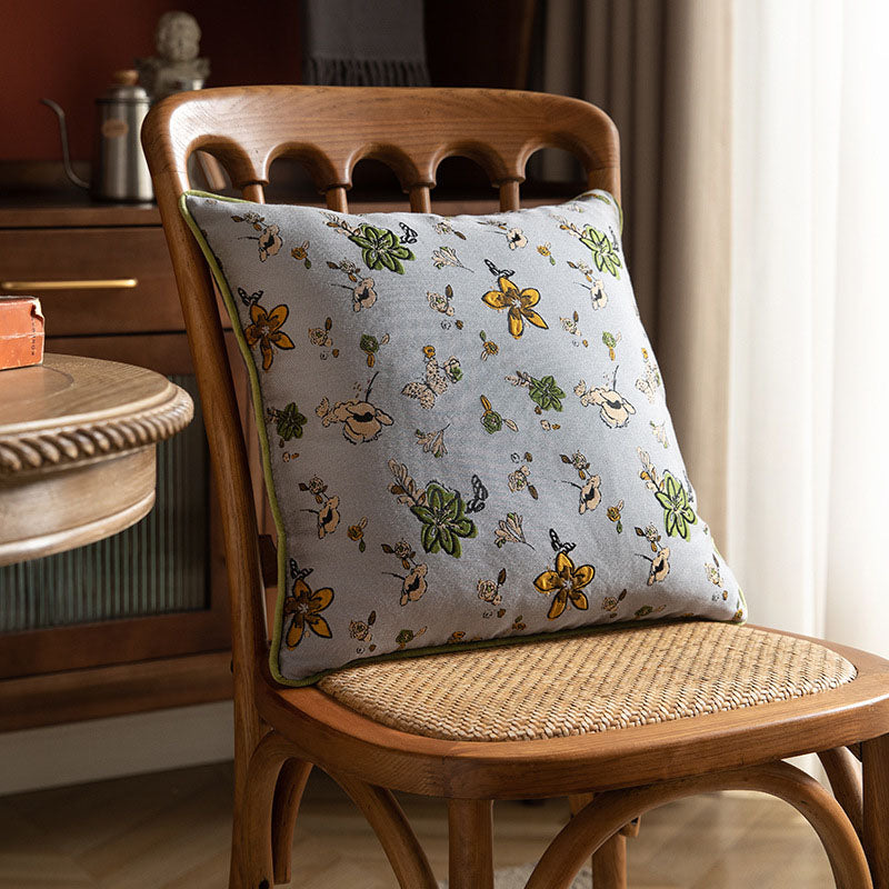 Gardenia Floral Pattern Zipper Pillowcase