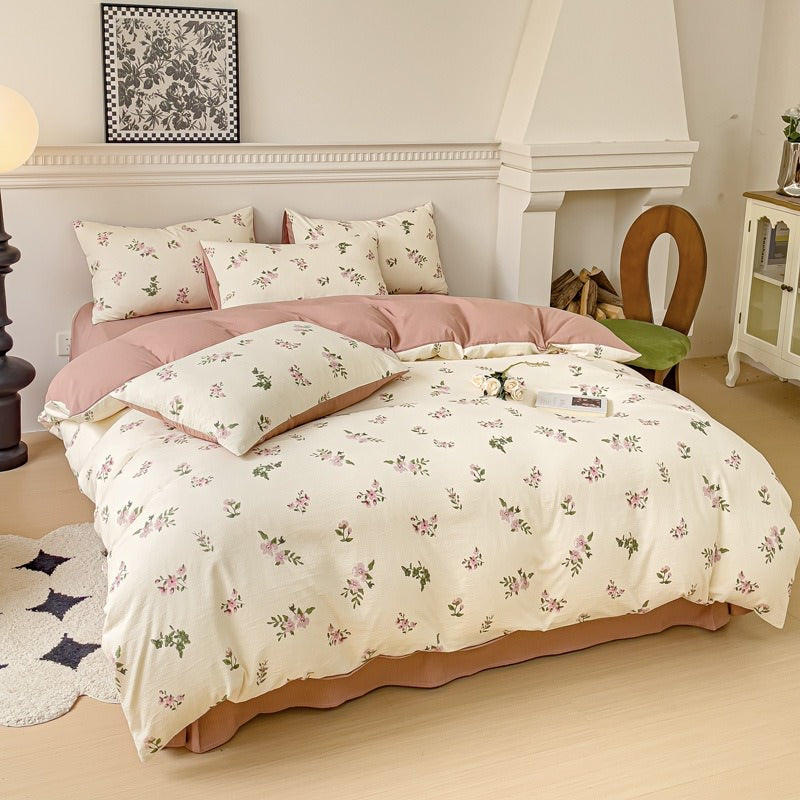 Springtime Flowers Print Bedding Set