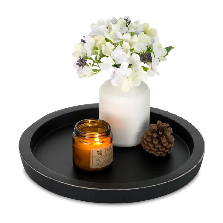 Rustic Round Decorative Tray