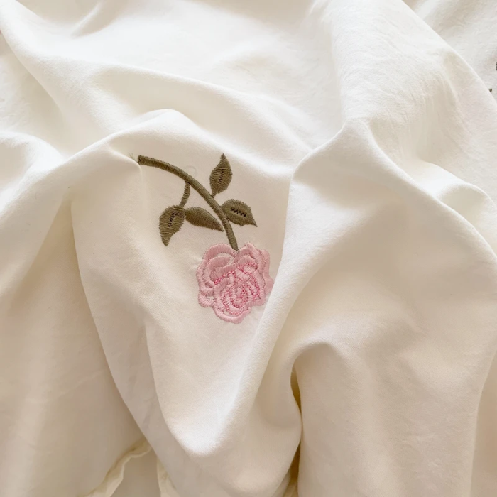 Rose Embroidery Bedding Set