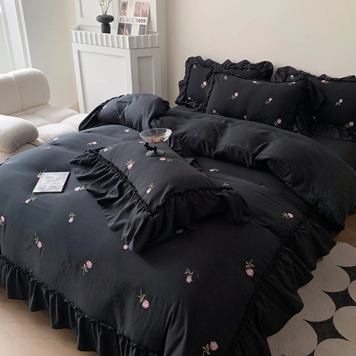 Rose Embroidery Bedding Set