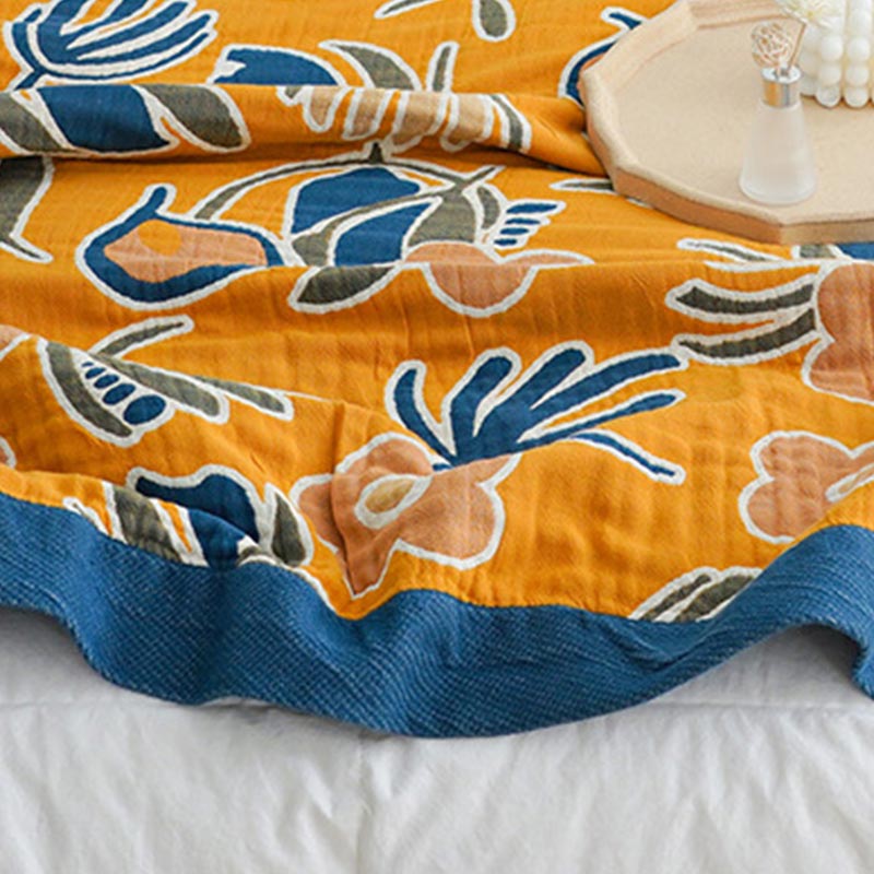 Bohemian Flower Print Double Side Quilt