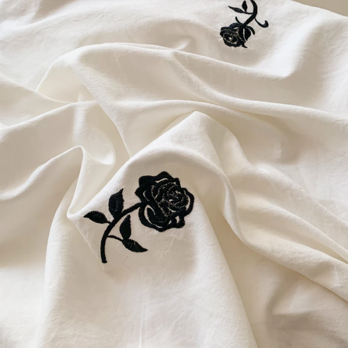 Rose Embroidery Bedding Set