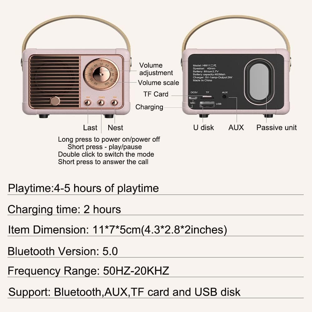 Retro Sound Mini Bluetooth Speaker