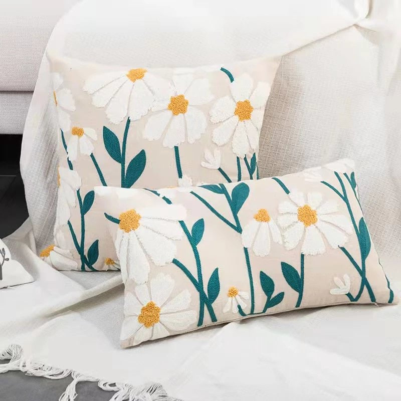 Spring Joy Embroidered Cushion Covers