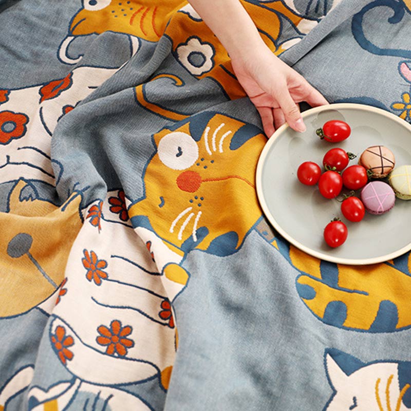 Cute Animal Cartoon Reversible Cotton Quilt