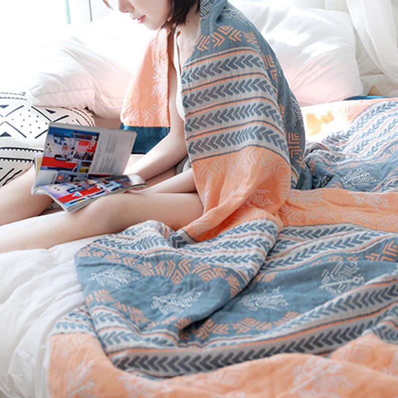 Wheat Ear Texture Cotton Reversible Quilt