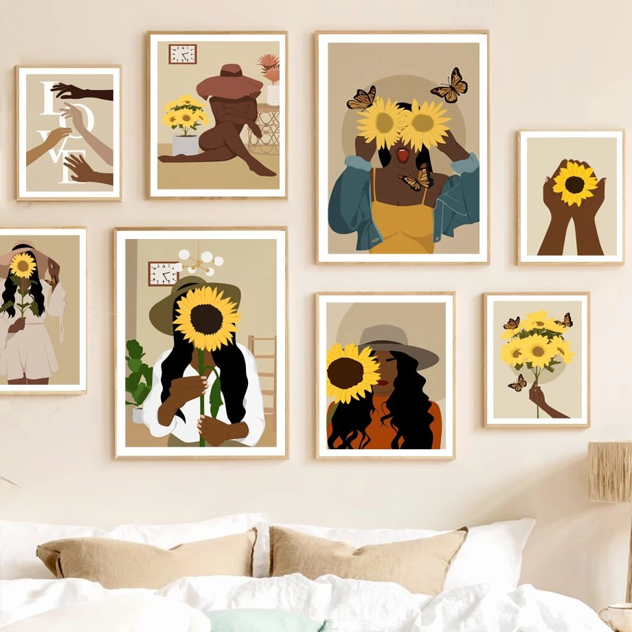 Embrace Sunflowers Gallery Wall Canvas Posters