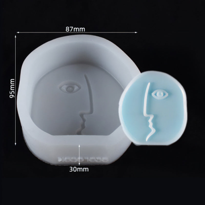 Abstract Face Candle Mold