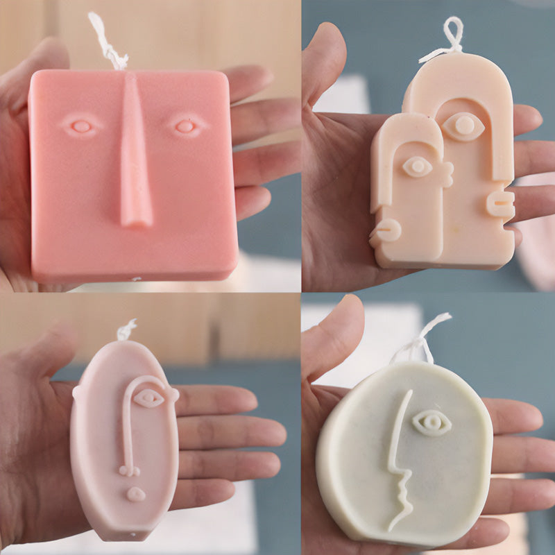 Abstract Face Candle Mold