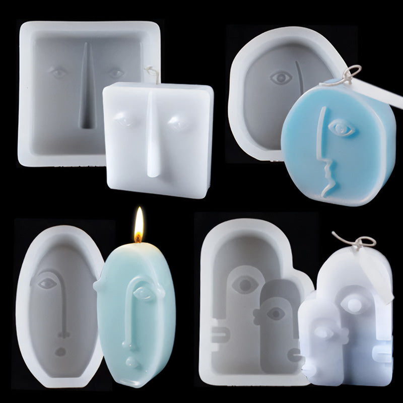 Abstract Face Candle Mold