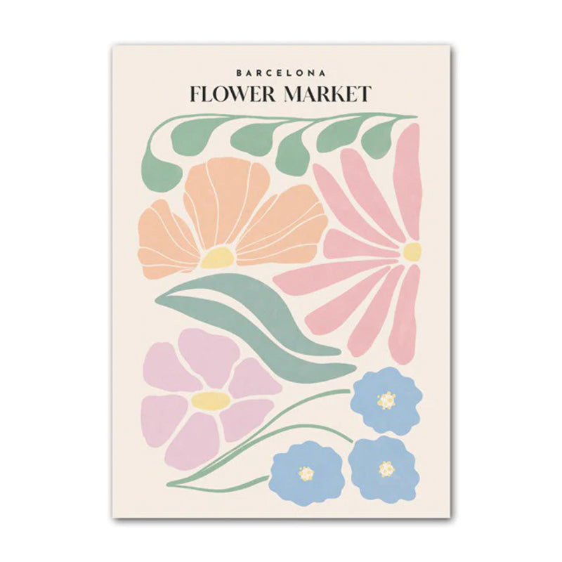 Pastel Flowers Canvas Poster