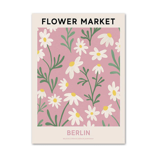Vintage Flower Market Canvas Posters