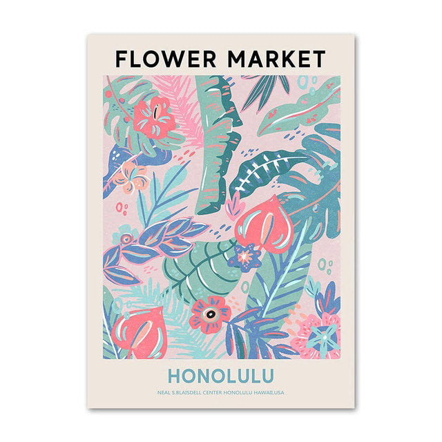 Vintage Flower Market Canvas Posters
