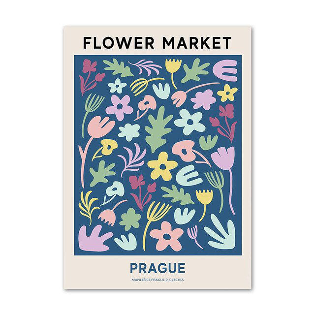 Vintage Flower Market Canvas Posters