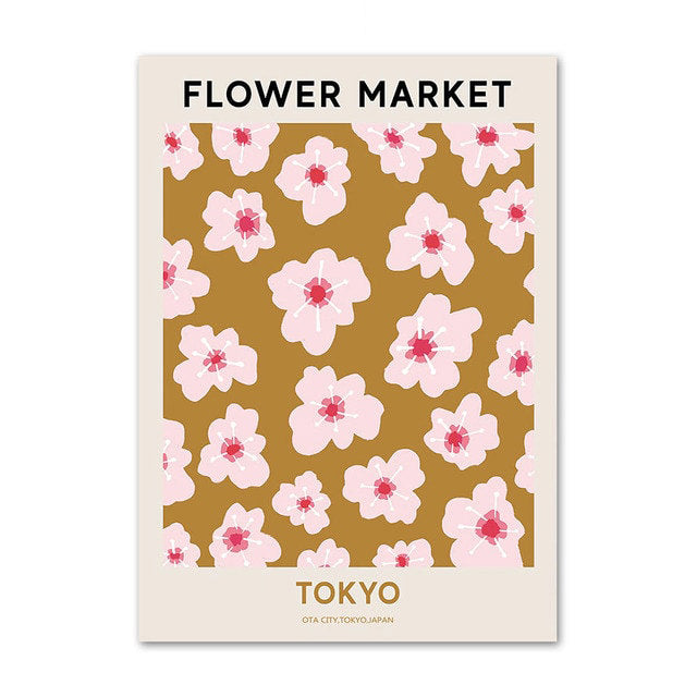 Vintage Flower Market Canvas Posters