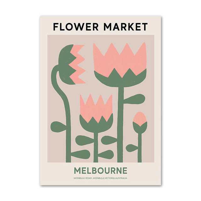 Vintage Flower Market Canvas Posters