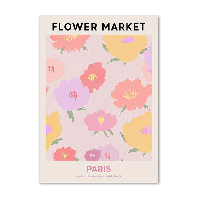 Vintage Flower Market Canvas Posters