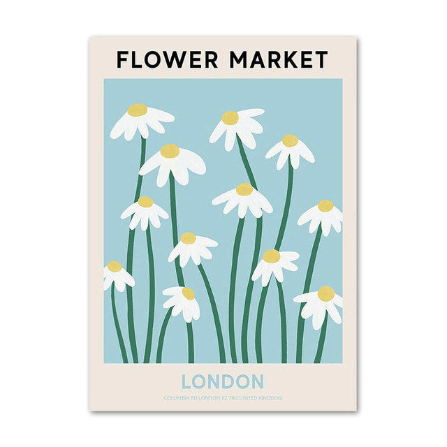 Vintage Flower Market Canvas Posters