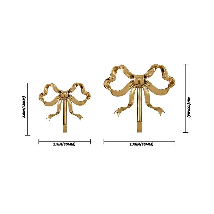 Coquette Brass Bow Wall Hook