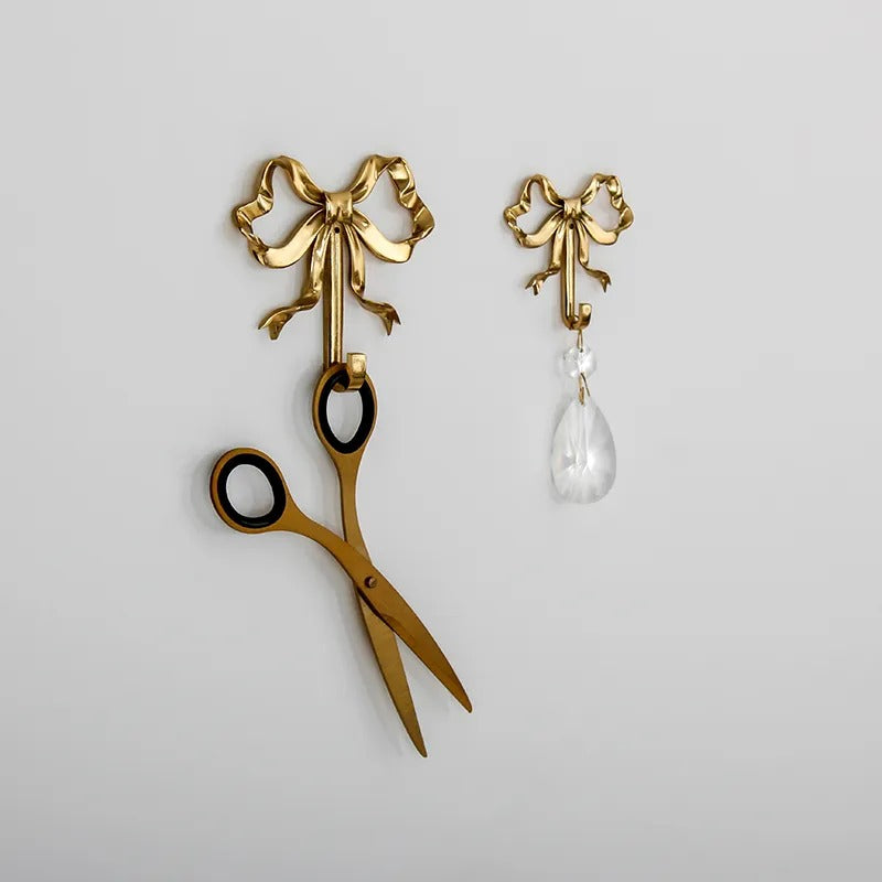 Coquette Brass Bow Wall Hook