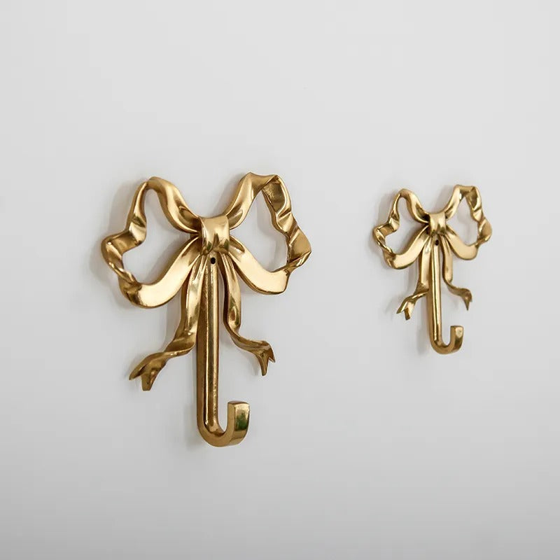 Coquette Brass Bow Wall Hook