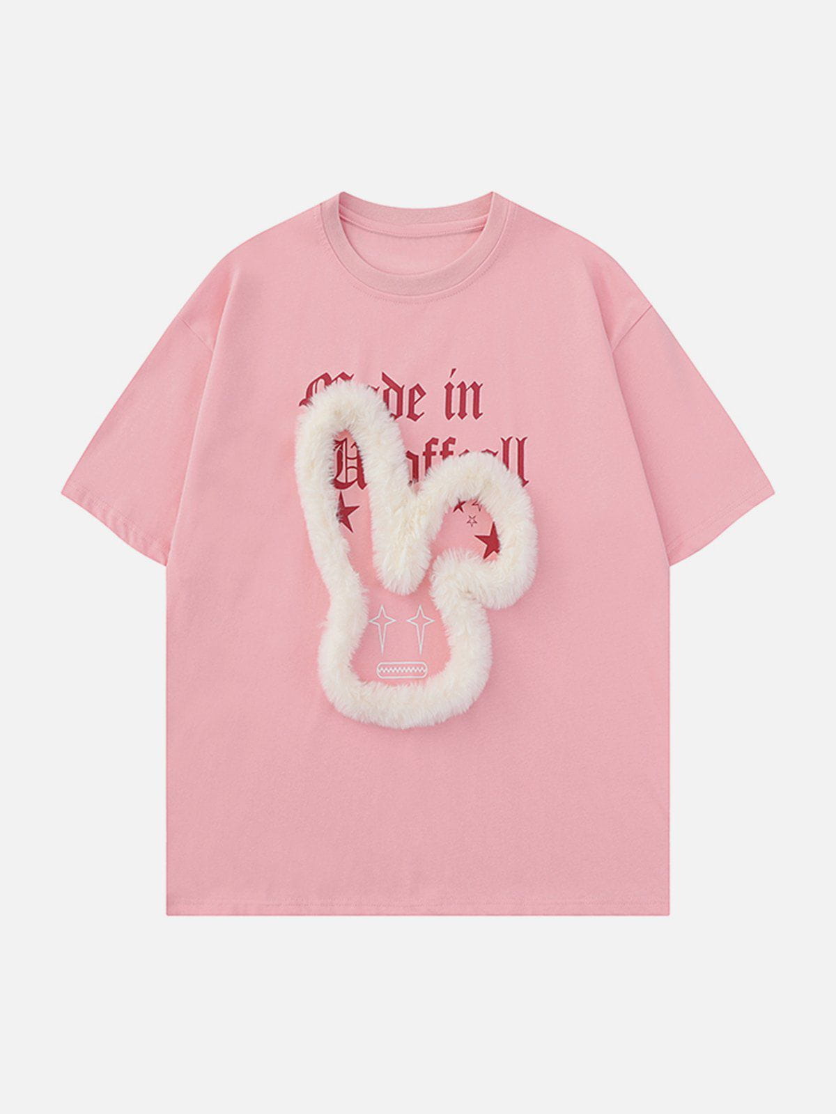 3D Rabbit Lettered Print Tee