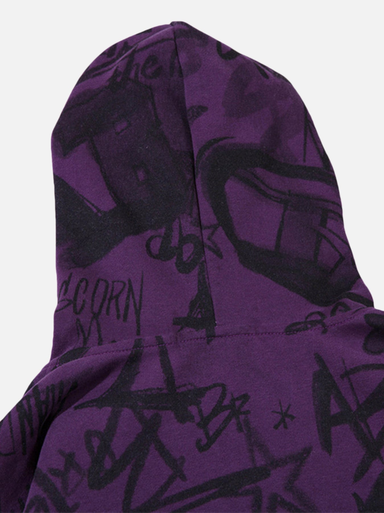 All Over Graffiti Print Hooded Sweatshirt - 1823