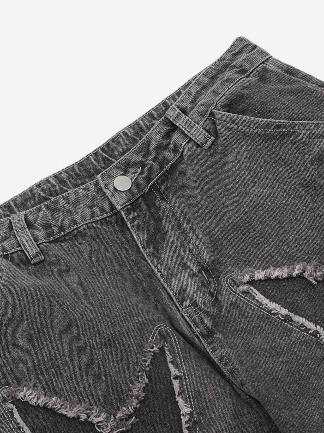 American Applique Star Embroidered Jeans