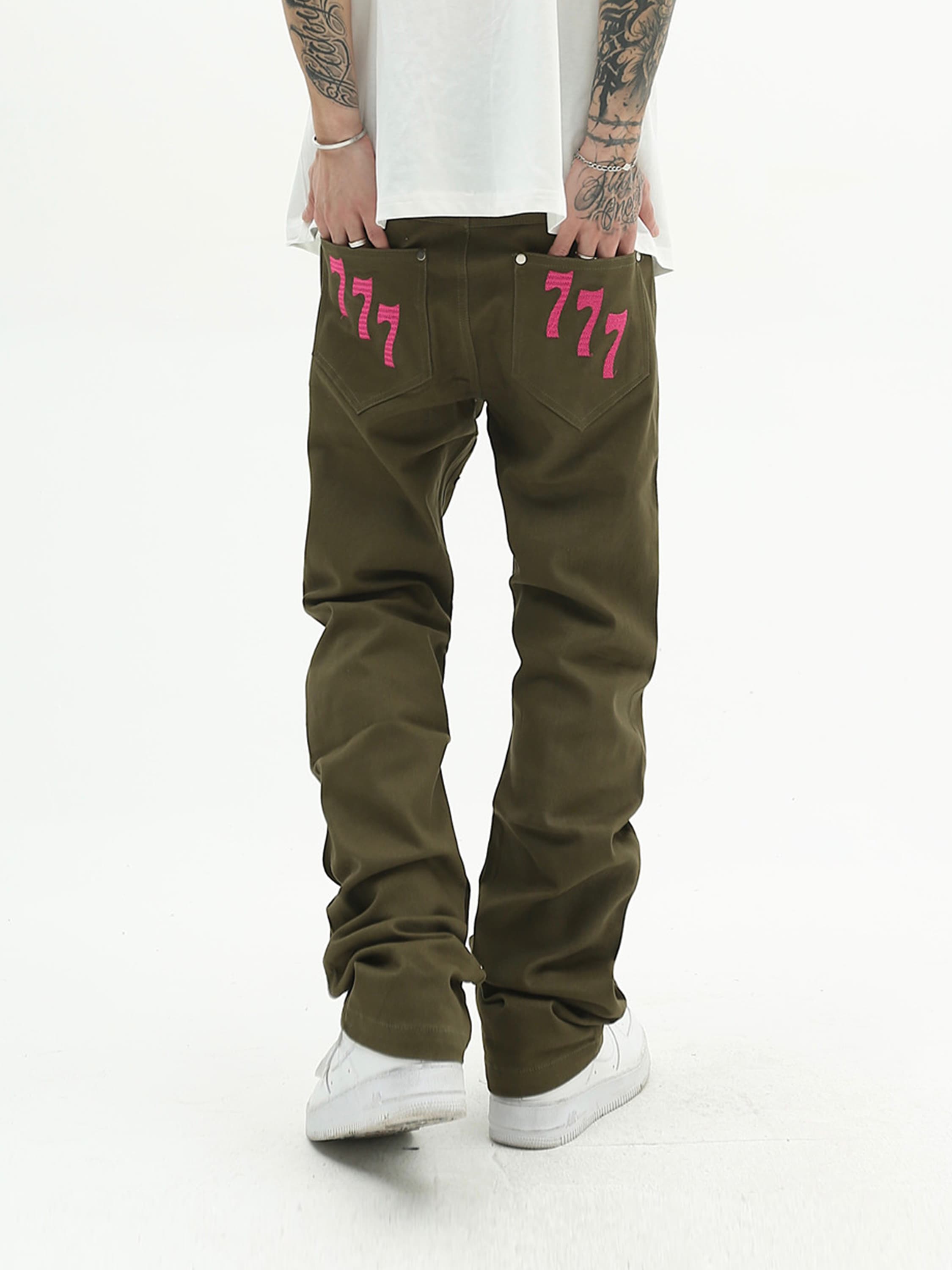 American High Street Digital Embroidered Jeans