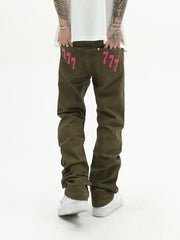 American High Street Digital Embroidered Jeans