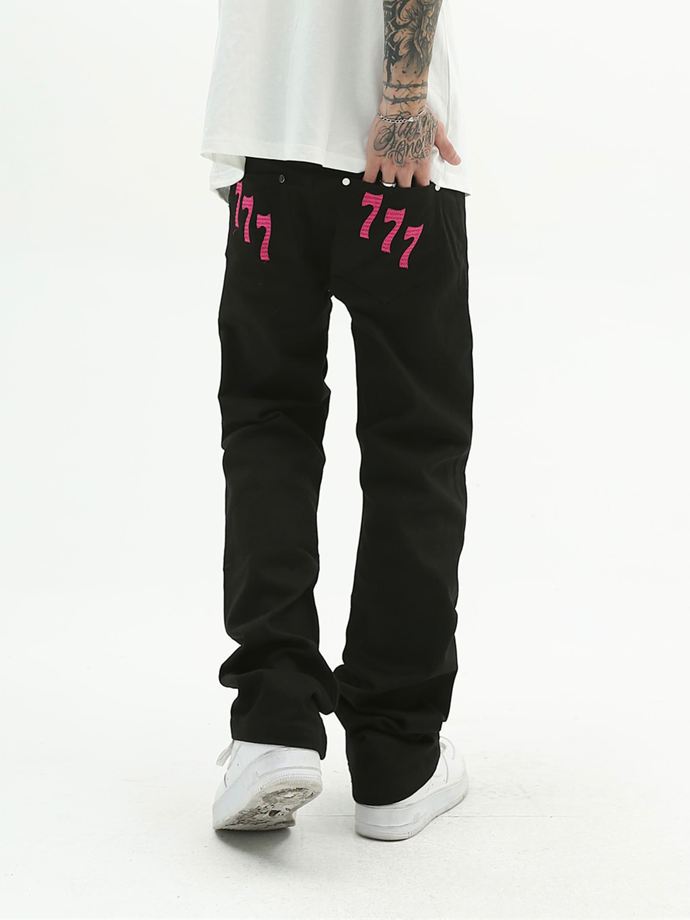 American High Street Digital Embroidered Jeans