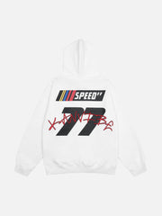 American High Street Fuzzy Digital Print Hoodie