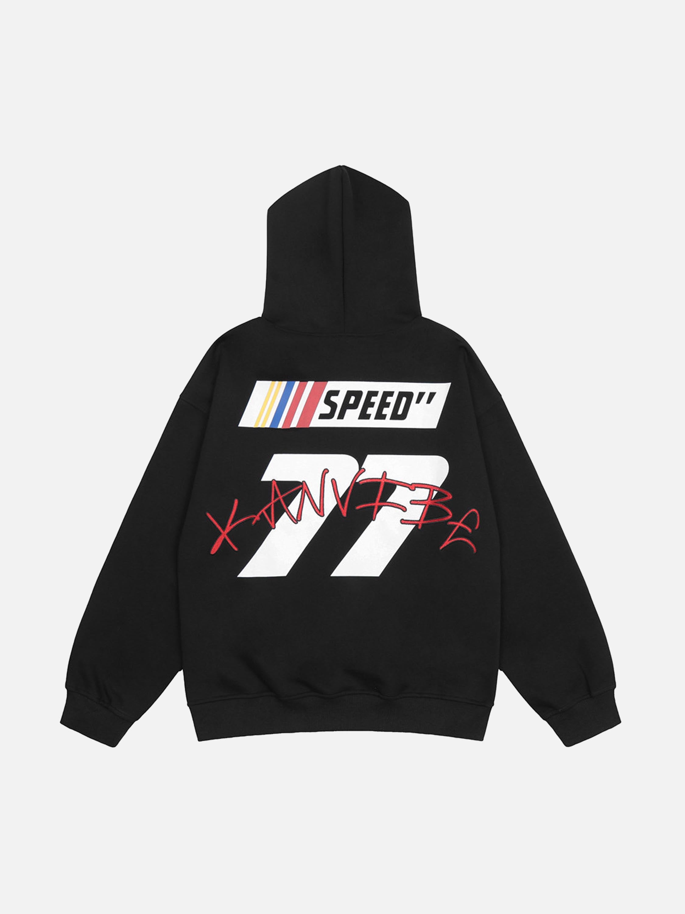 American High Street Fuzzy Digital Print Hoodie