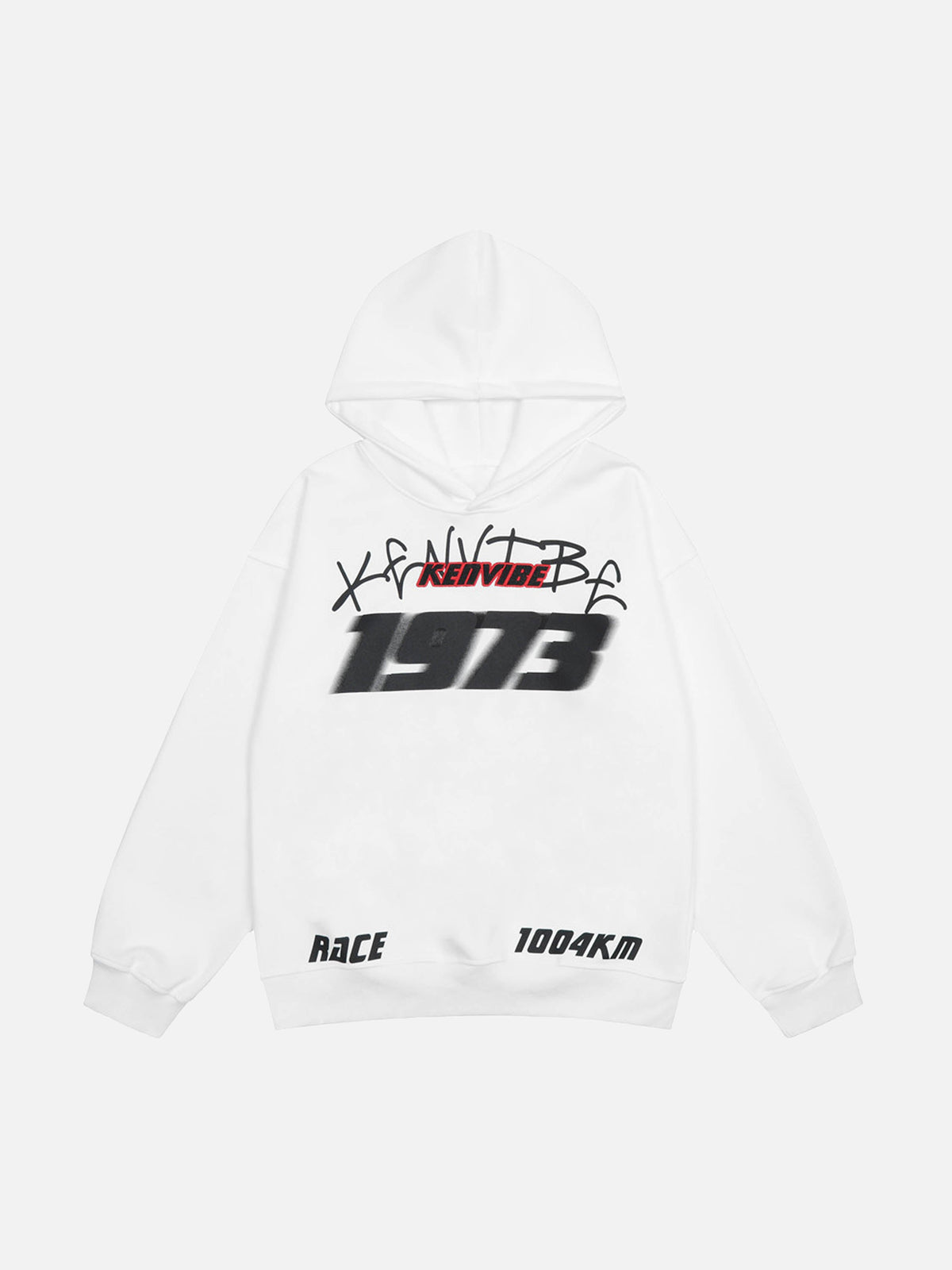 American High Street Fuzzy Digital Print Hoodie