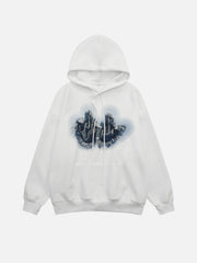 American Niche Embroidered Patch Hooded Sweatshirt