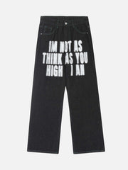 American Phantom Character Alphabet Print Jeans