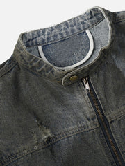 American Street Fashion Heavy Duty Washed Denim Jacket