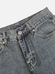 American Street Fashion Washed Jeans