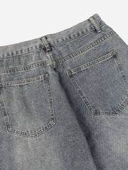 American Street Fashion Washed Jeans