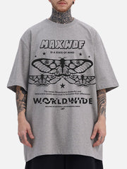 American Street Preppy Butterfly Print Oversize T-shirt