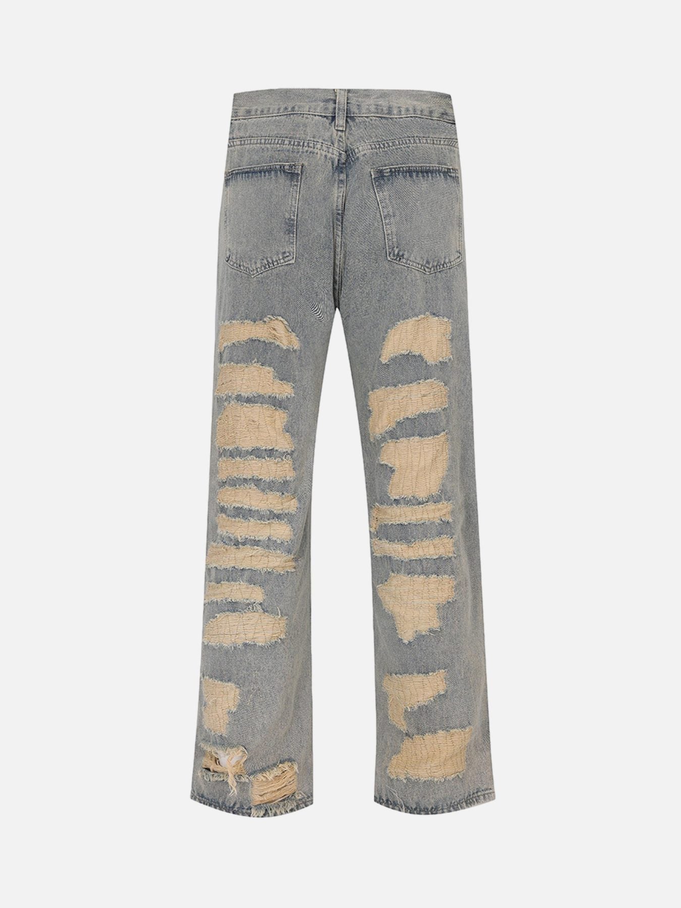 American Street Style Ripped Embroidered Jeans - 1617