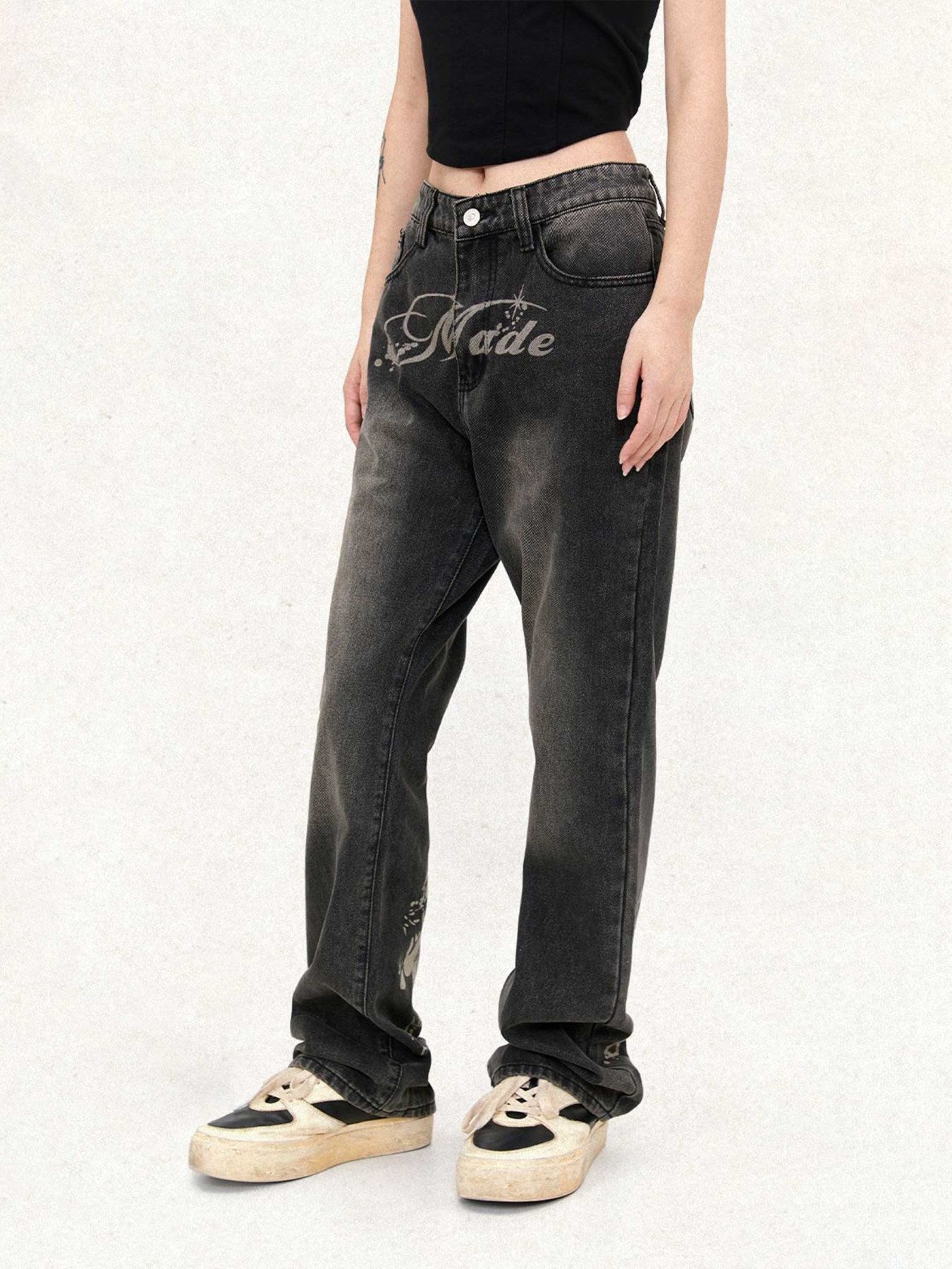 American Street Style Straight Leg Jeans